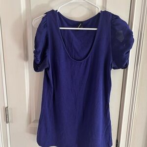 Deep Purple Top with Puff Sleeves Size L